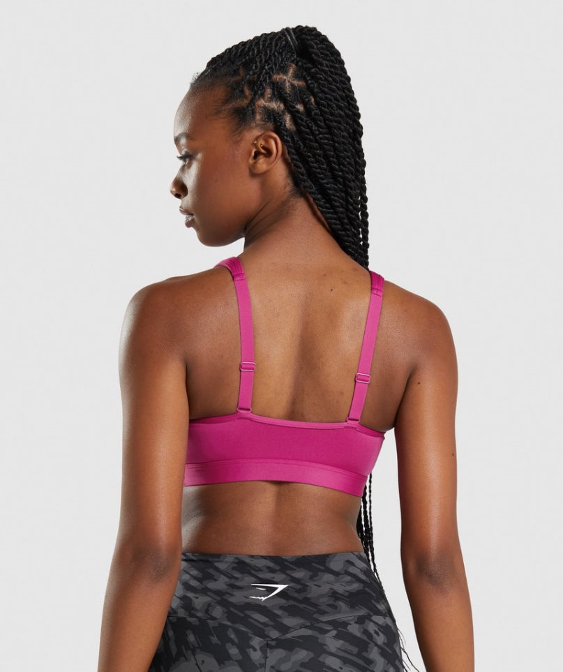 Women's Gymshark Scoop Neck Sports Bra Pink | NZ 0SYJXP